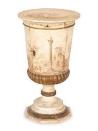 An Italian Neoclassical Painted Pedestal Cabinet