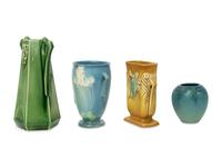A Collection of American Art Pottery Vases Including a Charles S. Todd Rookwood Bud Vase