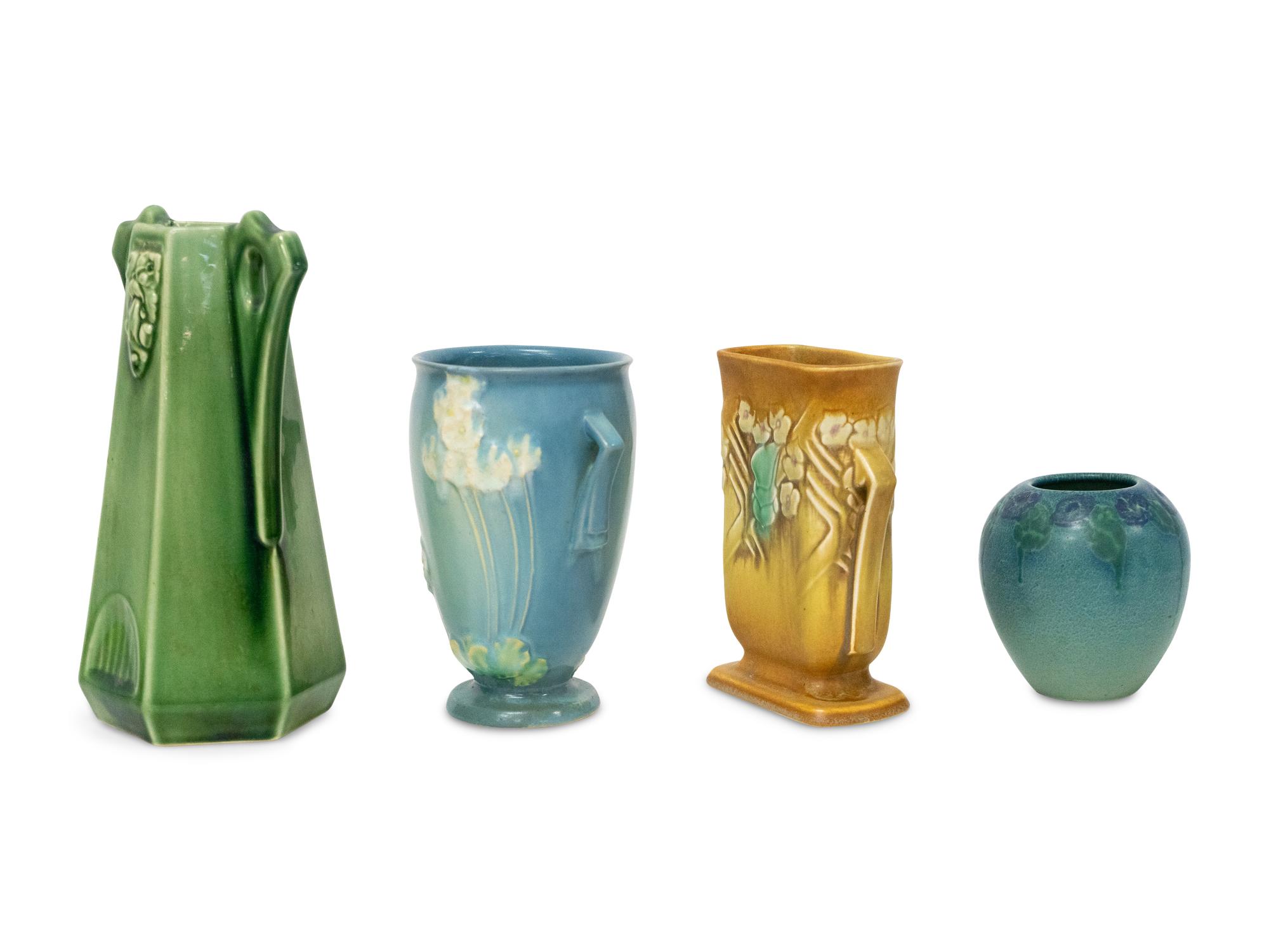 A Collection of American Art Pottery Vases Including a Charles S. Todd Rookwood Bud Vase