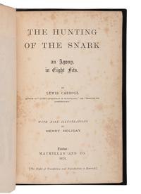 DODGSON, Charles Lutwidge (“Lewis Carroll”) (1832-1898). The Hunting of the Snark . London: Macmillan and Co., 1876.