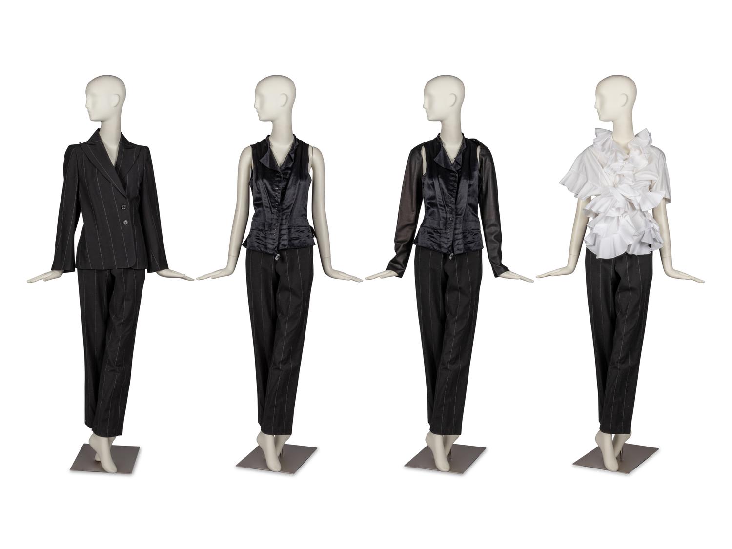 Ann Demeulemeester Bolero, Vest, Jacket, and Pant with Junya Watanabe for Comme des Garçons Blouse
