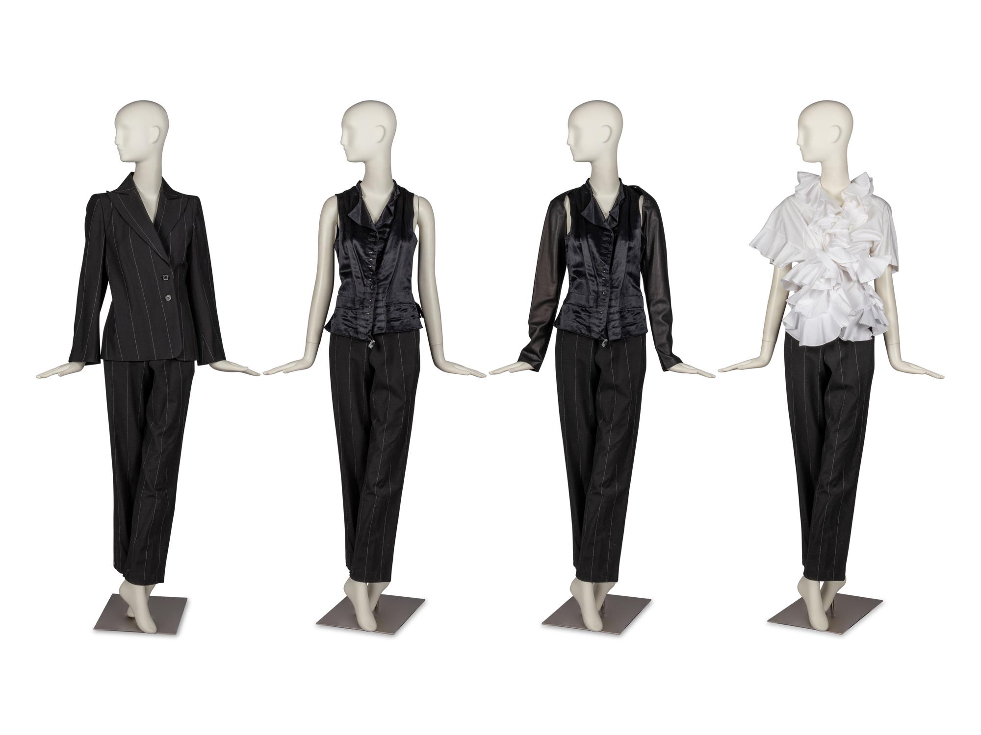 Ann Demeulemeester Bolero, Vest, Jacket, and Pant with Junya Watanabe for Comme des Garçons Blouse