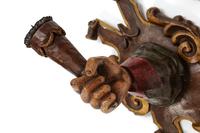 A Pair of Spanish Polychromed Hand-Form Sconces — 20TH/21ST CENTURY