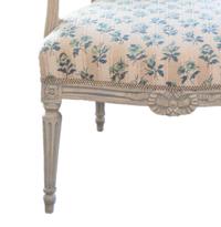 A Pair of Louis XVI Carved and Gray Painted Fauteuils