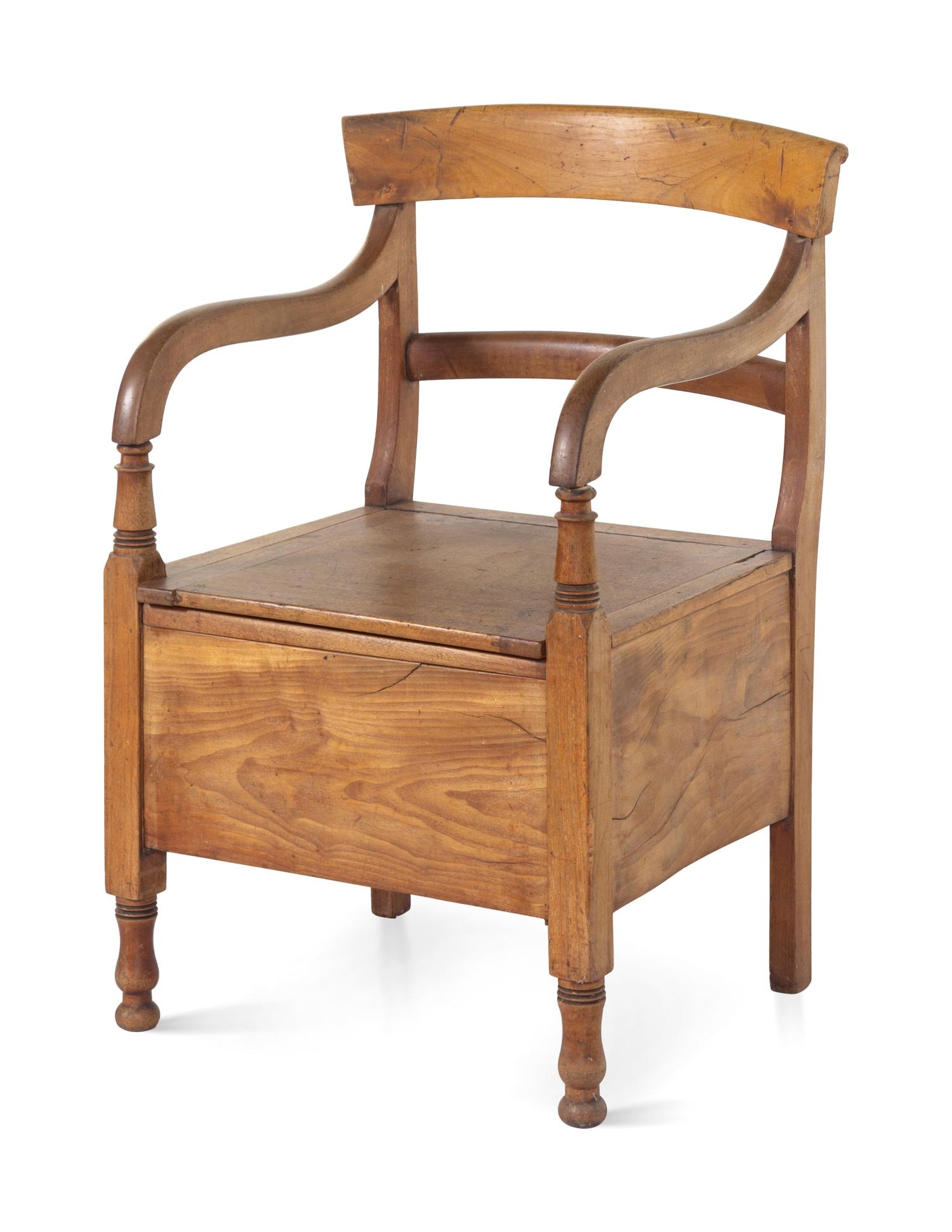 An American Mahogany Commode Chair — 19TH CENTURY