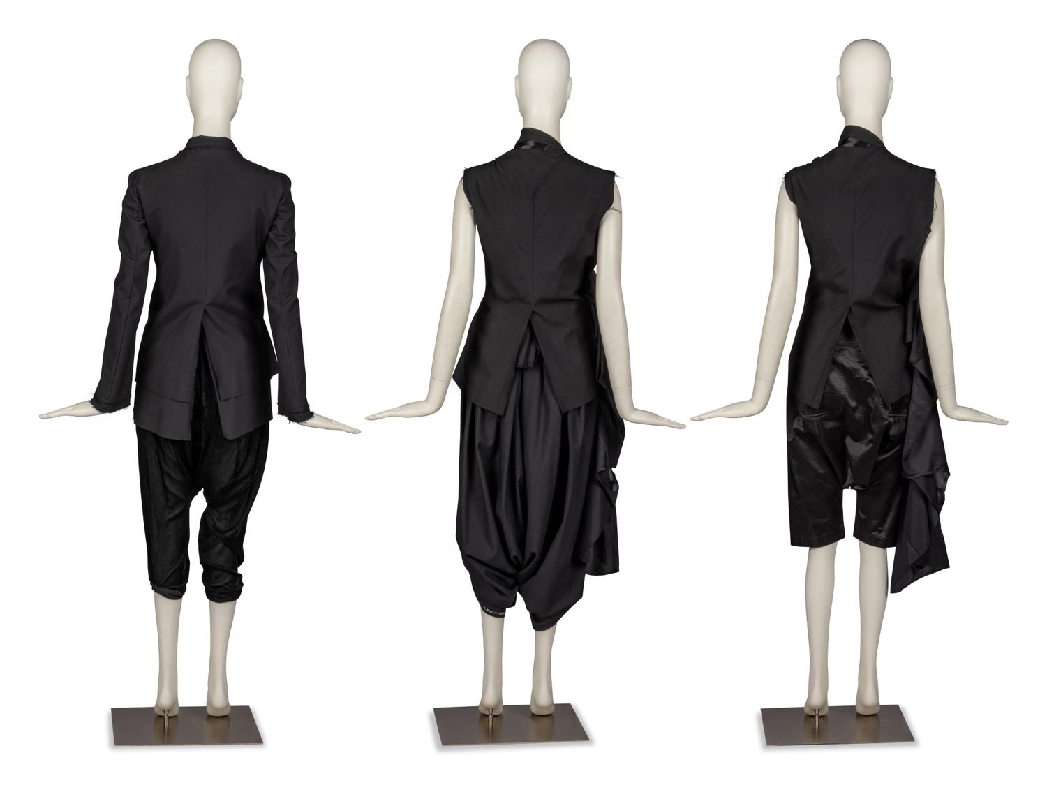 Two Comme des Garçons Jackets and Three Bottom Pieces
