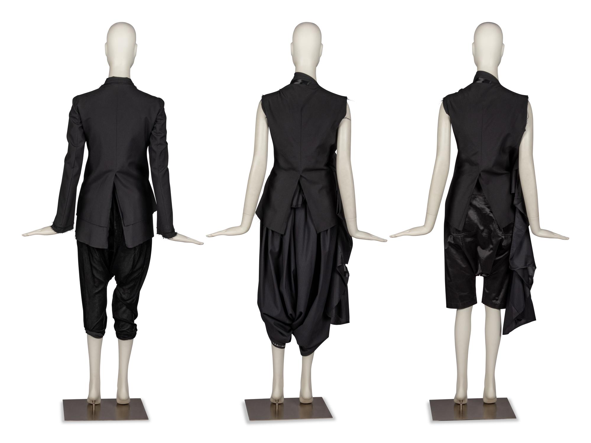 Two Comme des Garçons Jackets and Three Bottom Pieces