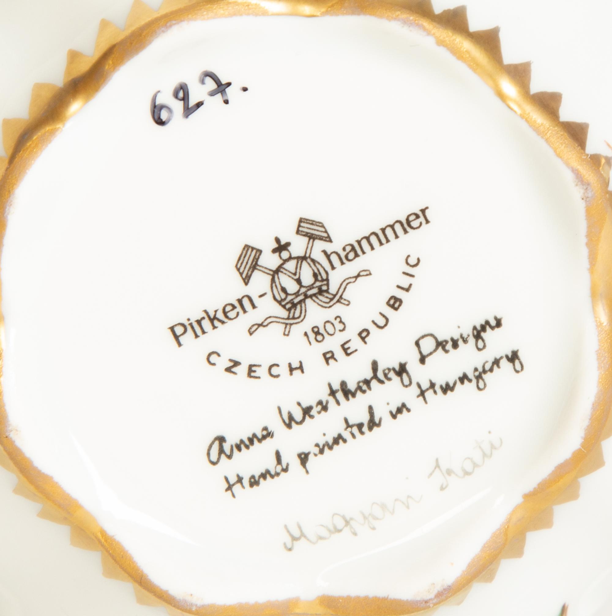 Nine Anna Weatherly Butterfly Meadow Pattern Porcelain Articles by Pirkenhammer