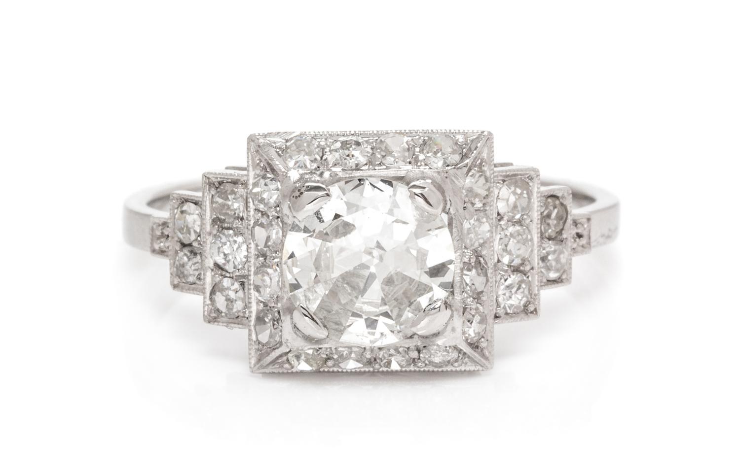 A Platinum, White Gold and Diamond Ring, 1.90 dwts.