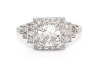 A Platinum, White Gold and Diamond Ring, 1.90 dwts.