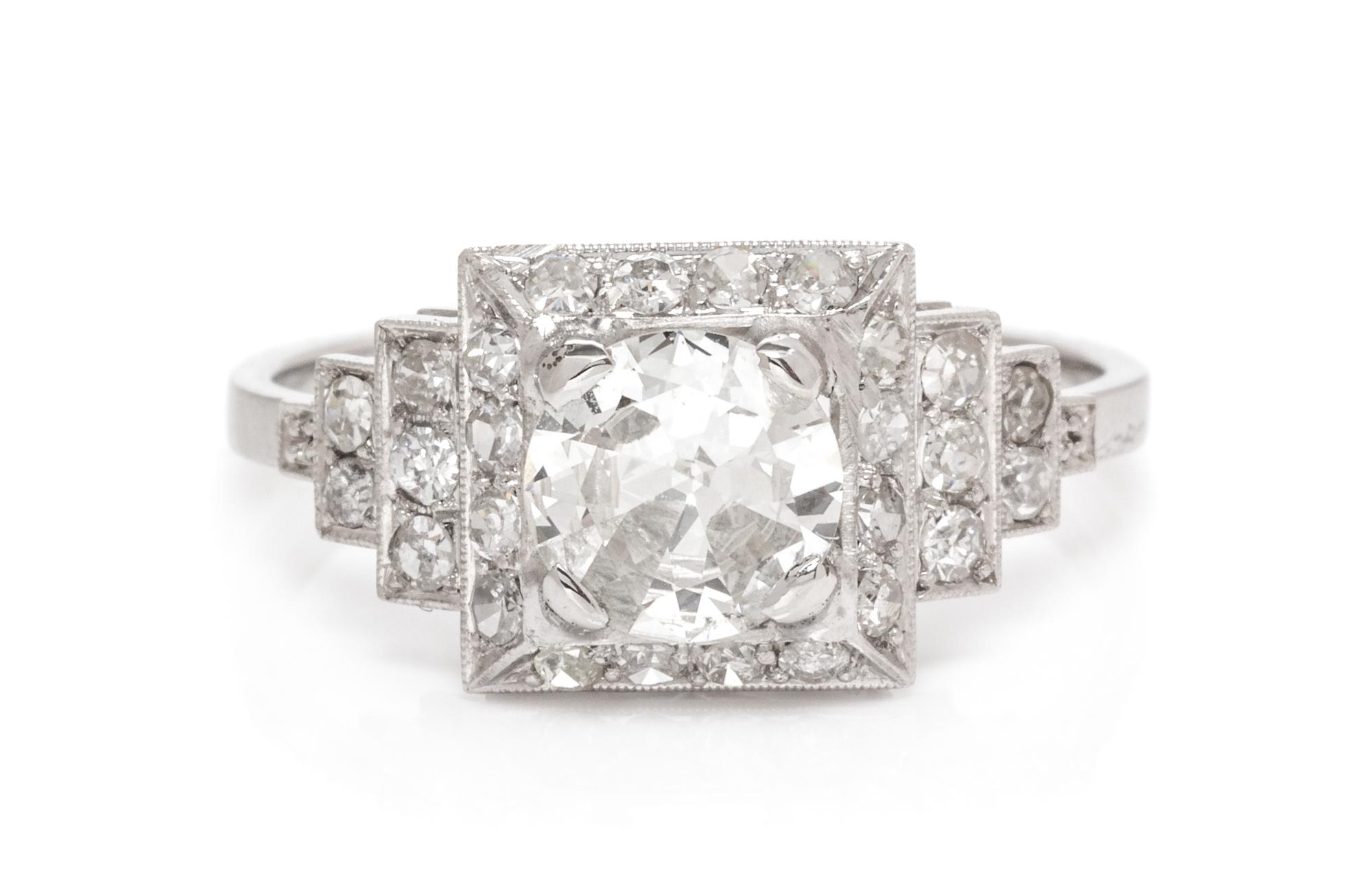 A Platinum, White Gold and Diamond Ring, 1.90 dwts.
