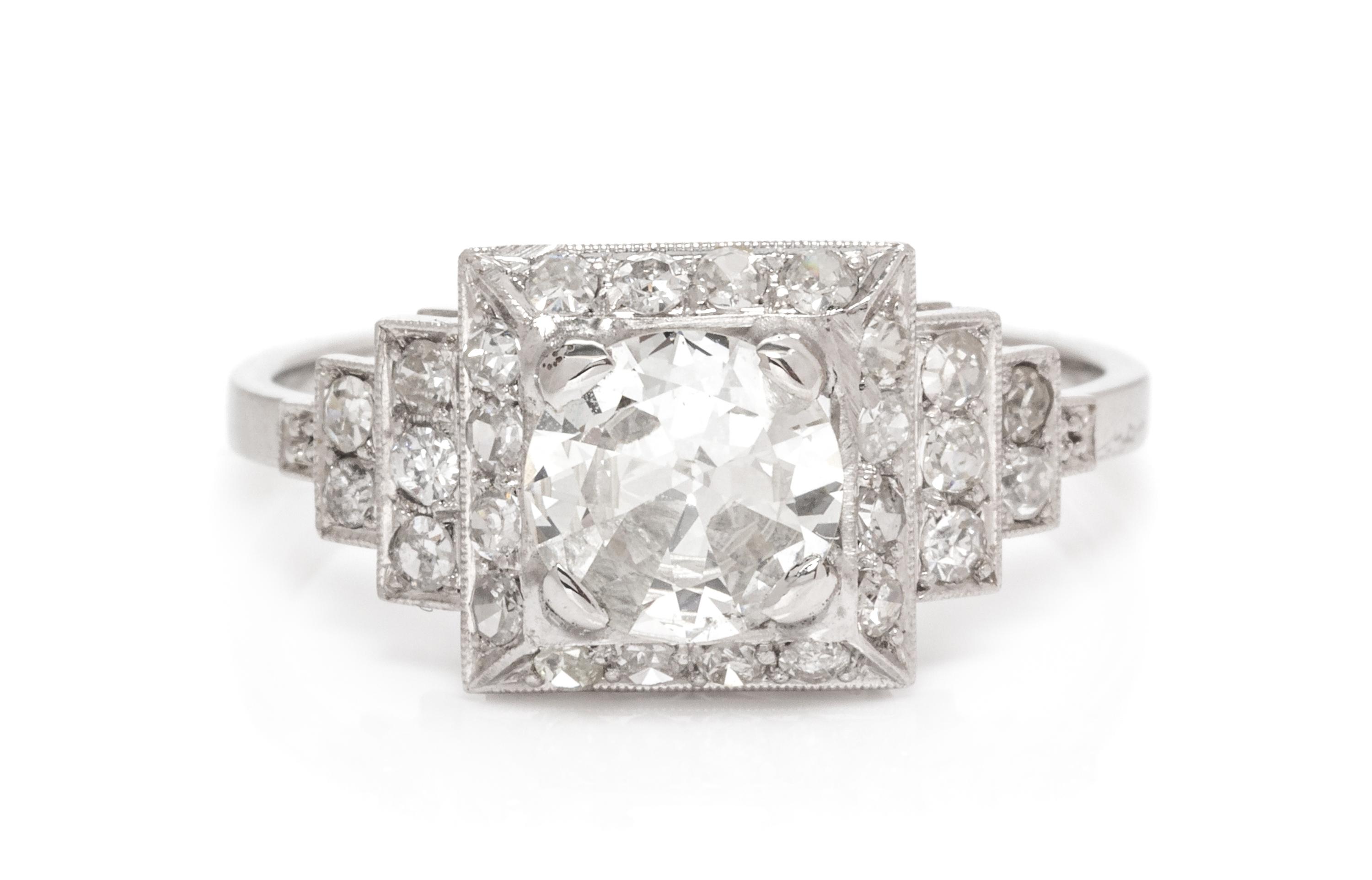A Platinum, White Gold and Diamond Ring, 1.90 dwts.