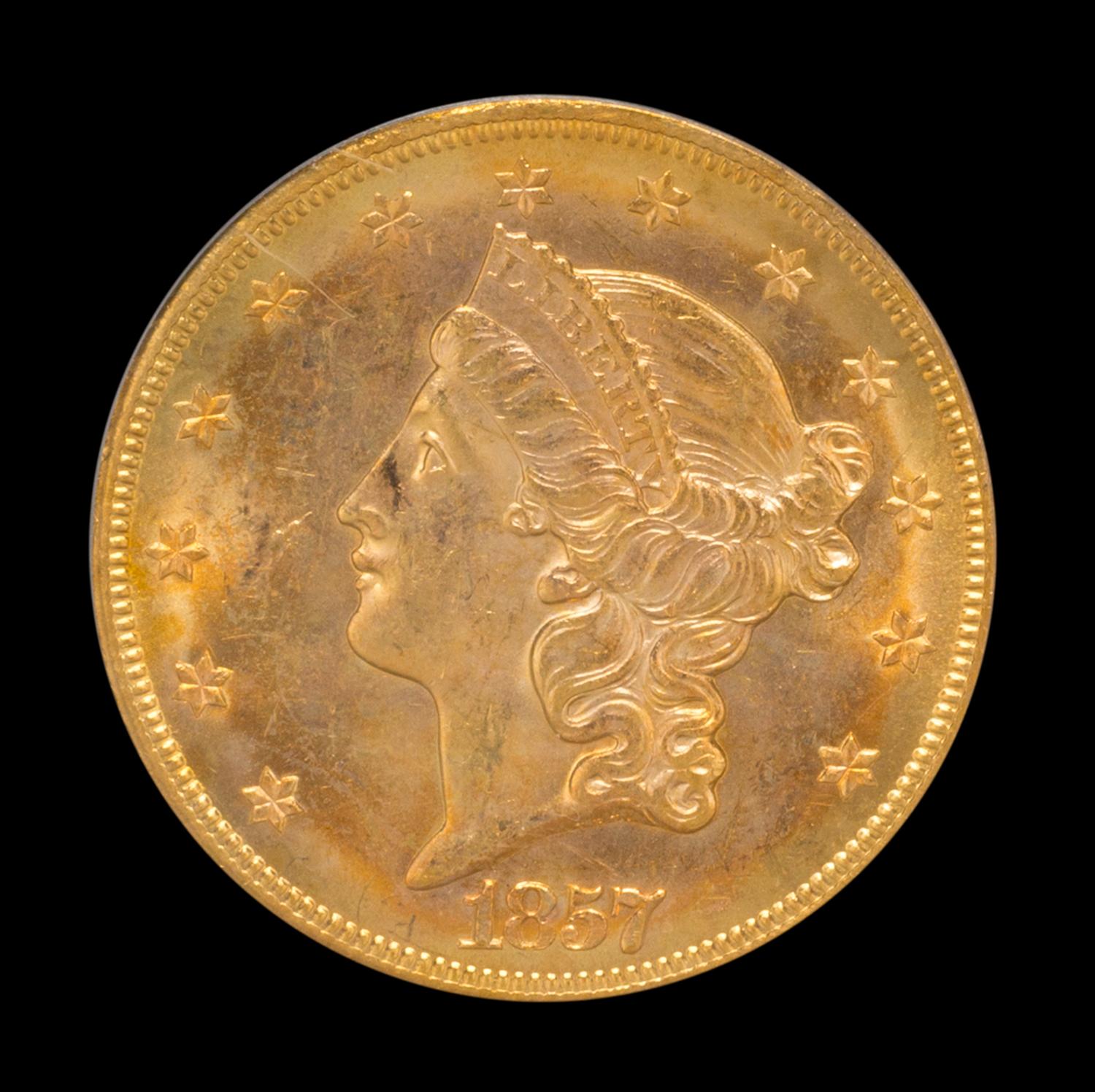 A United States 1857-S S.S. Central America: Liberty Head $20 Gold Coin