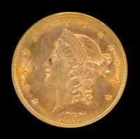 A United States 1857-S S.S. Central America: Liberty Head $20 Gold Coin