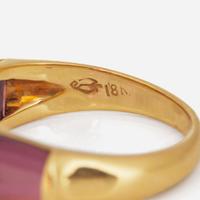 An 18K Yellow Gold, Diamond, and Tourmaline Tiffany & Co. Ring