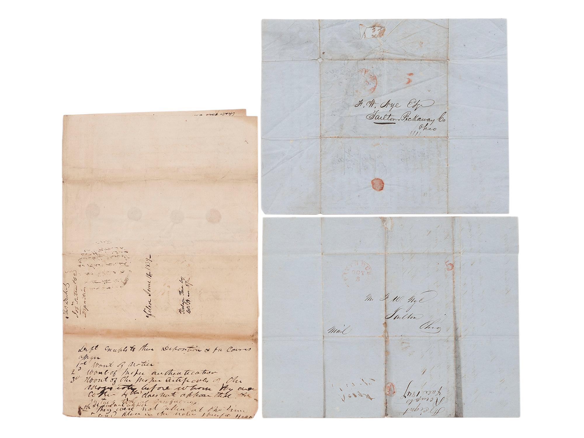 [OHIO]. A group of Ohio-related manuscripts and ephemera, including: