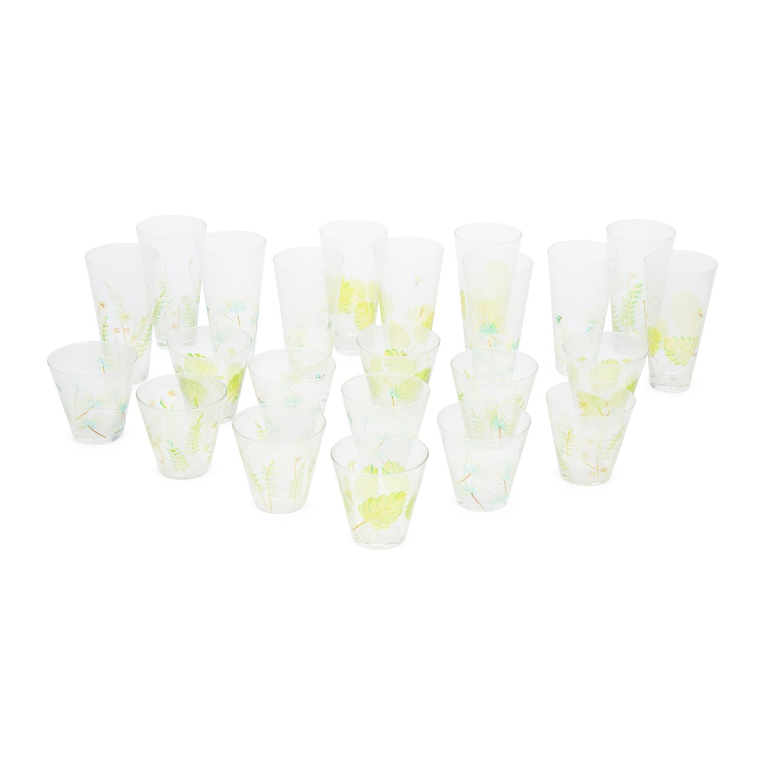 A Set of Twenty-Four Painted Glasses