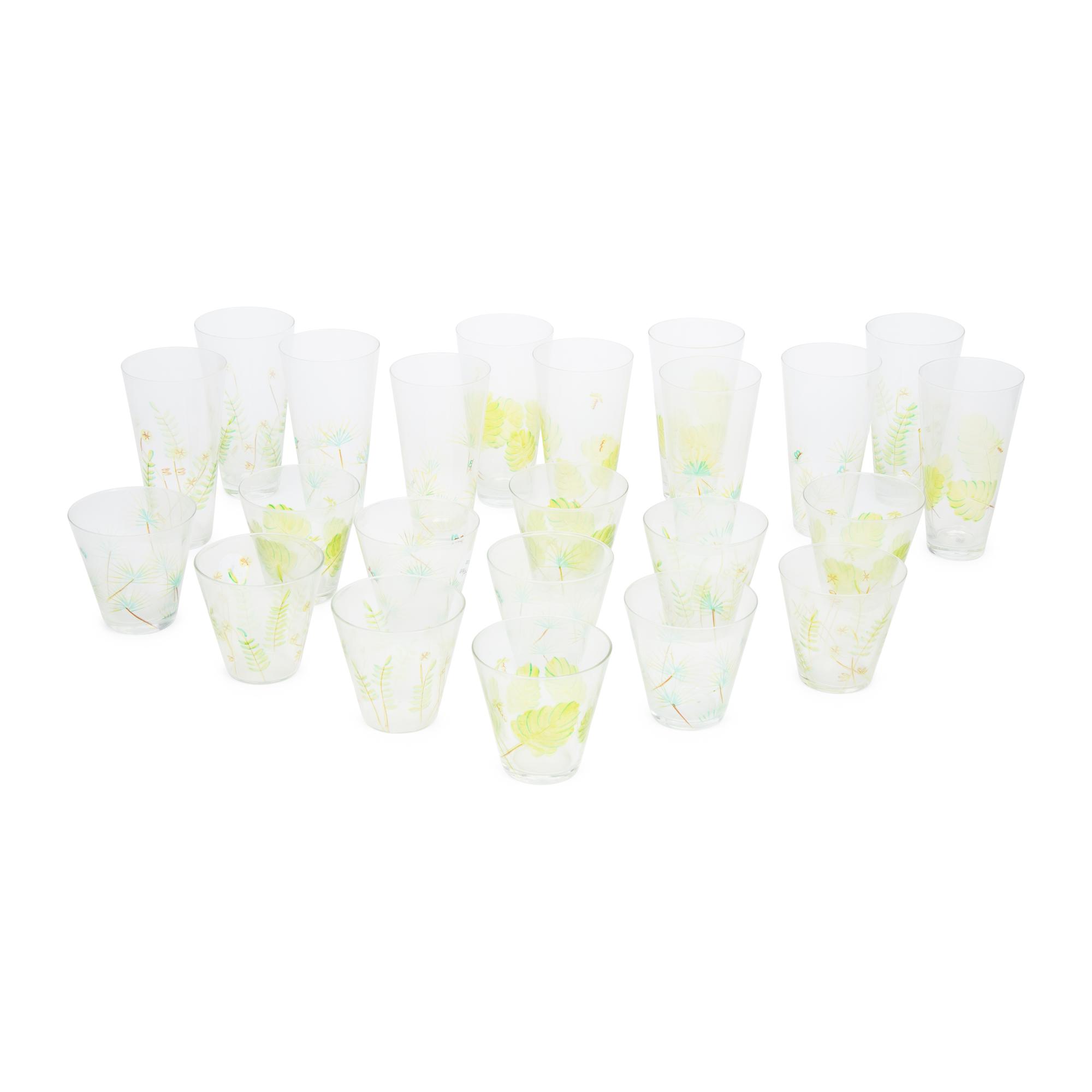A Set of Twenty-Four Painted Glasses