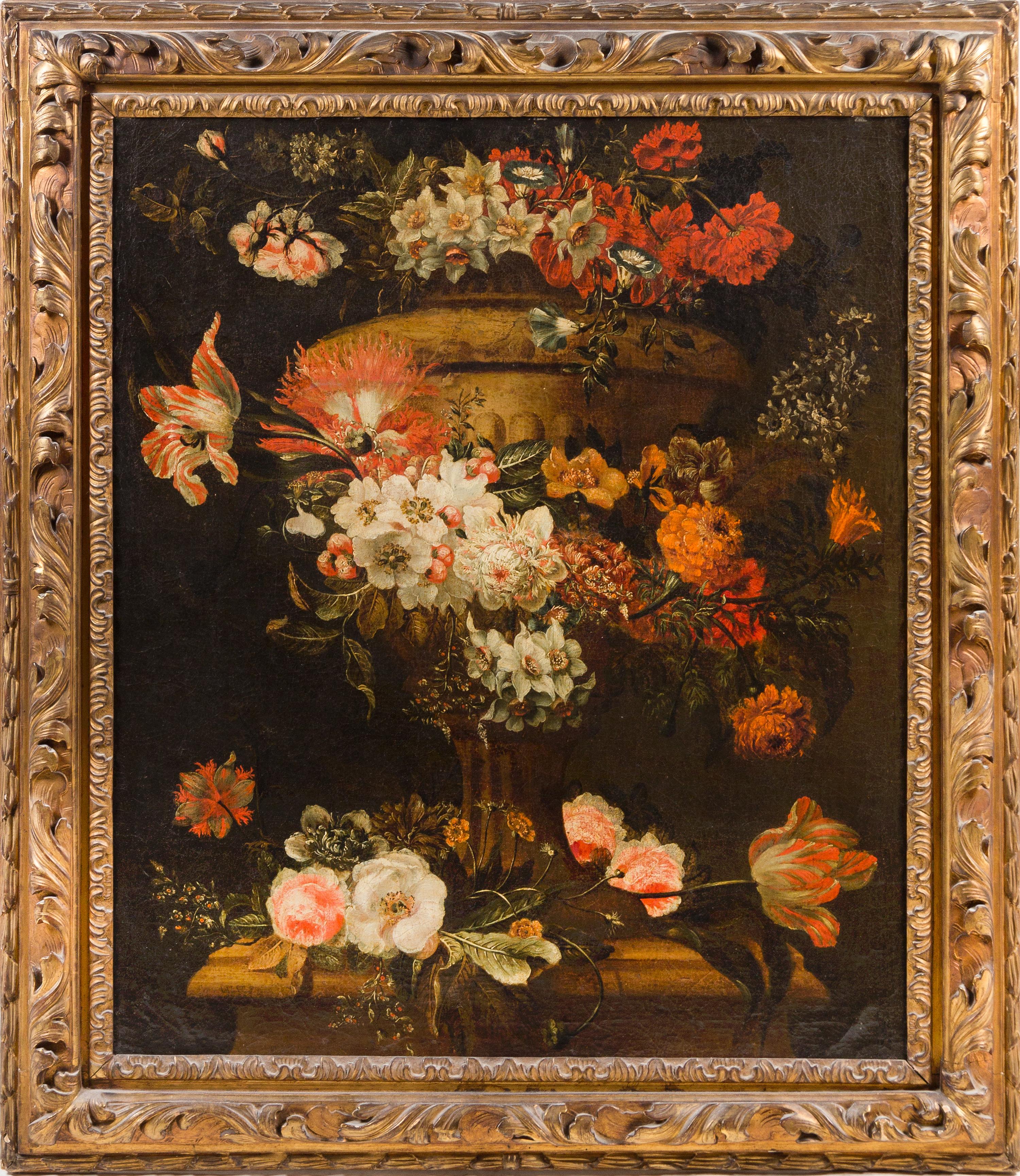 Artist Unknown, (Dutch, Likely 17th Century), Still Life with Flowers in Garden Urn
