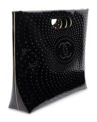 CHANEL, PERFORATED PATENT LEATHER HANDBAG
