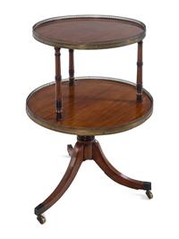 A French Brass Mounted Mahogany Two-Tier Dumbwaiter