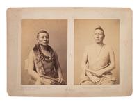 Two abumen photographs of Osage leaders, incl. Black Dog, who also served with the Confederacy, attributed to Charles M. BELL.