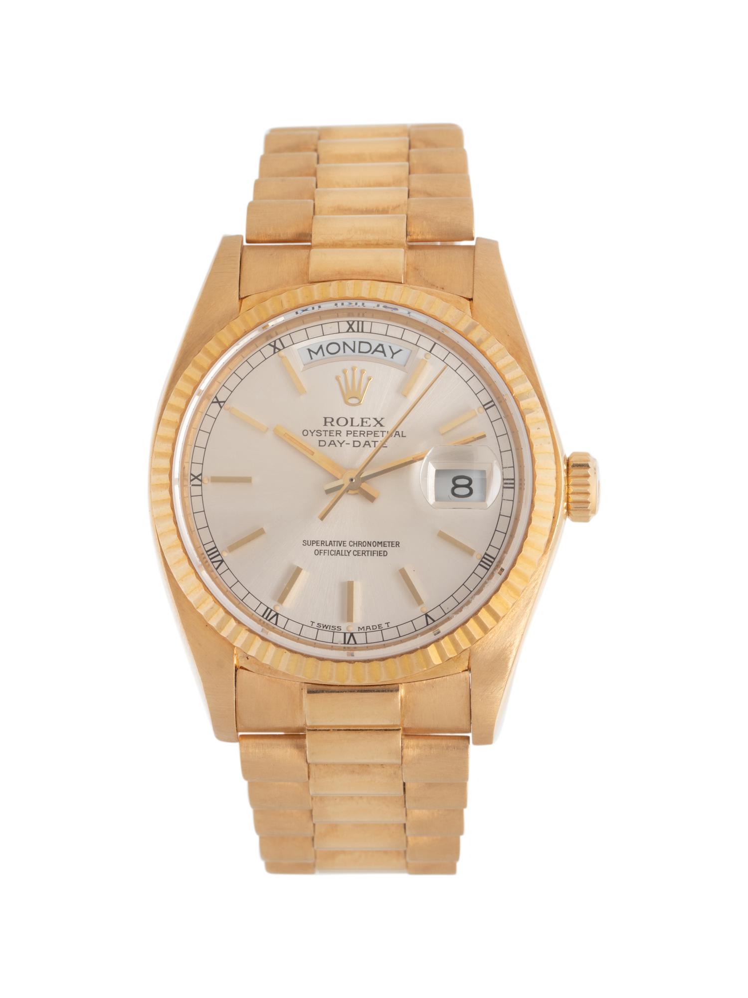 ROLEX, REF. 18038 18K YELLOW GOLD 'DAY-DATE' WATCH