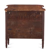 A Late Federal Red-Stained Maple and Walnut Veneered Chest of Drawers