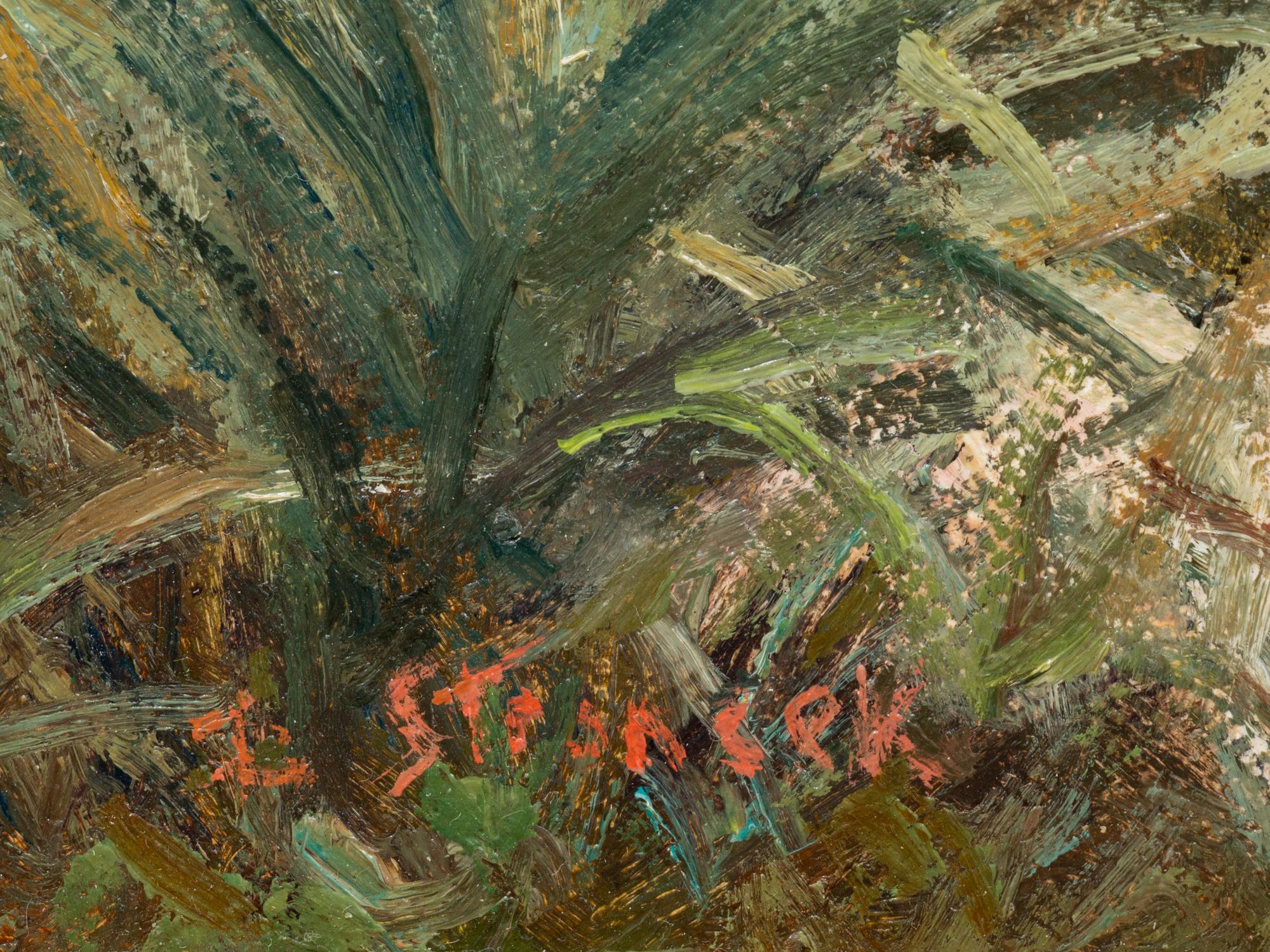 Two Works: Outlet, Lake Rotaroa , 1997, oil on board and Fish in the Stream, oil on canvas
