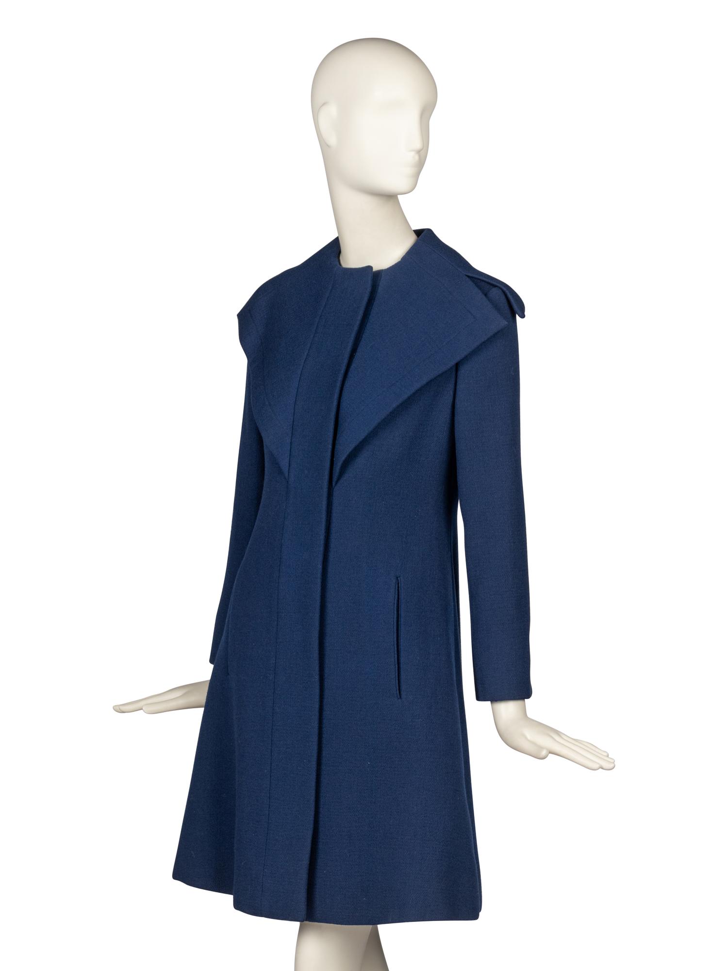 Pauline Trigère, Blue Wool Coat
