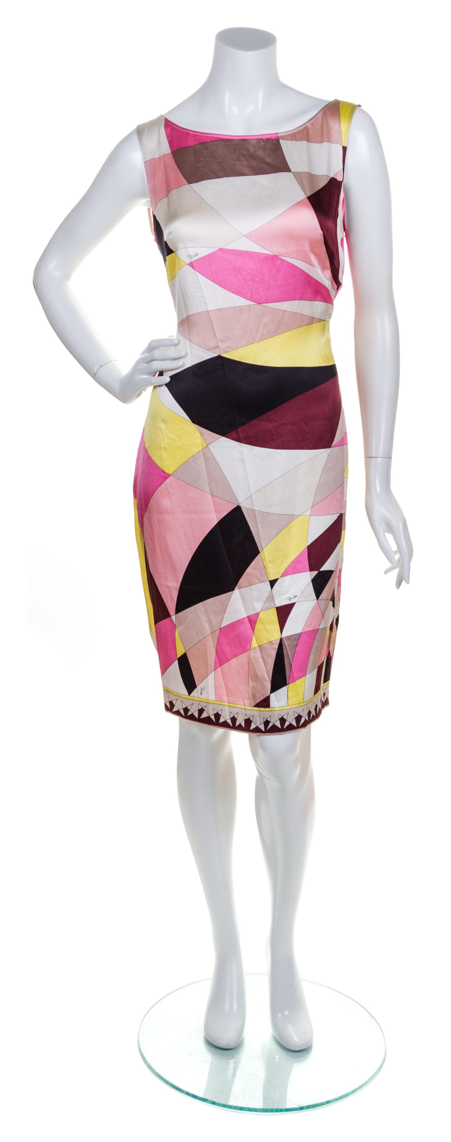 A Pucci Silk Print Sleeveless Dress, Size 10.
