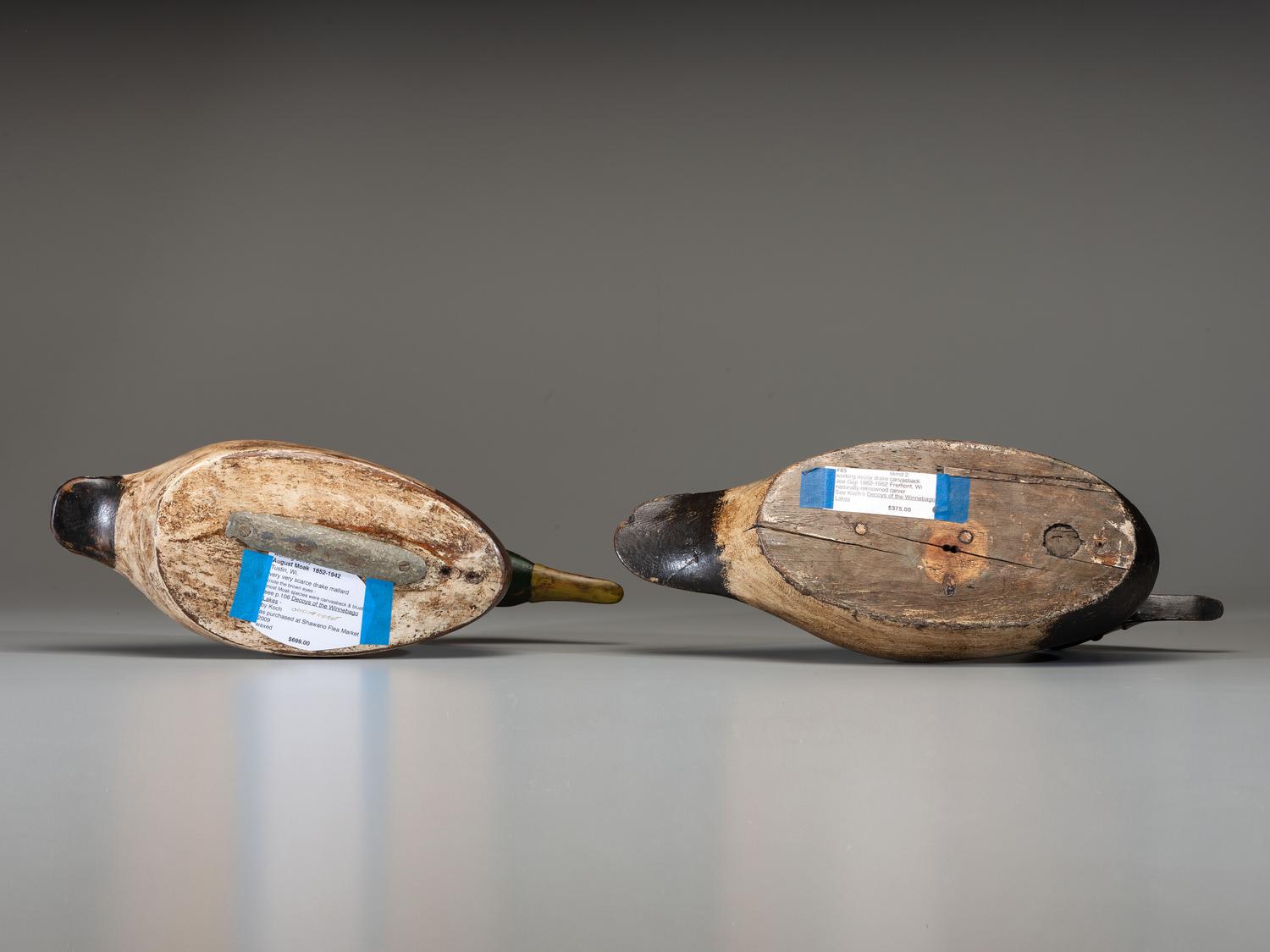 Two Carved Wood Working Decoys