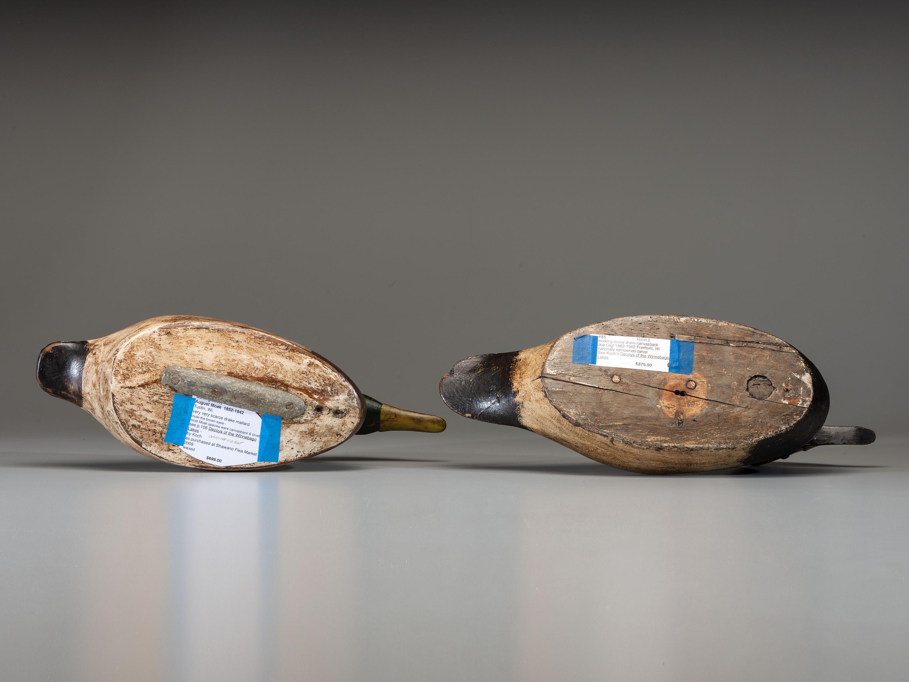 Two Carved Wood Working Decoys