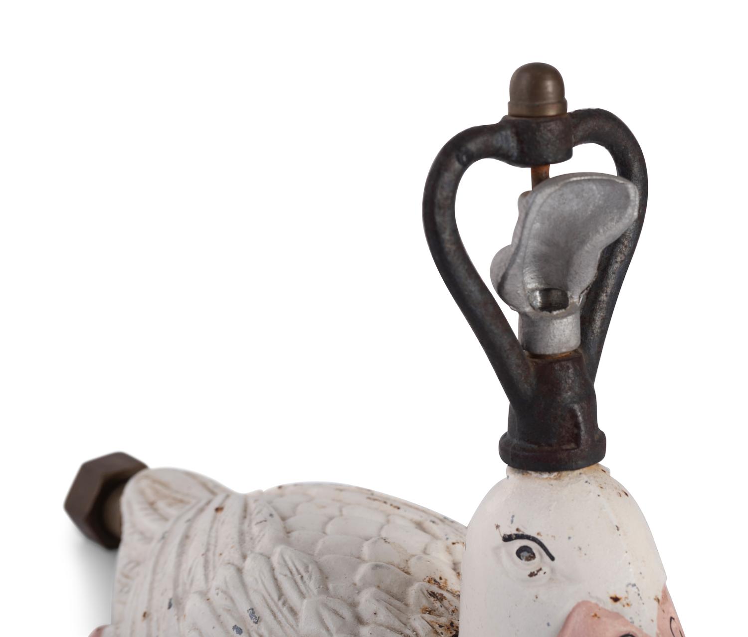 A Painted Cast Iron Duck-Form Sprinkler
