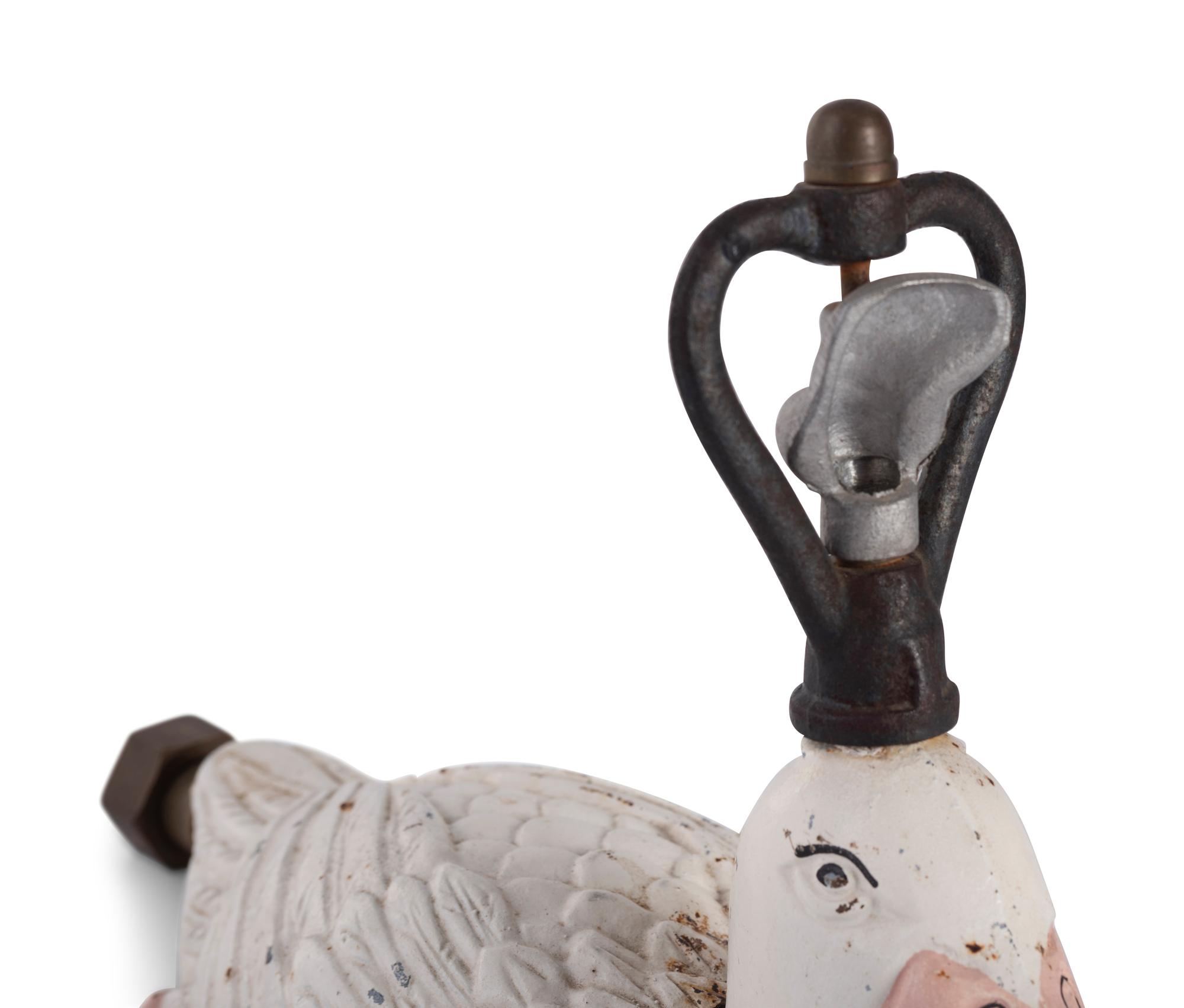 A Painted Cast Iron Duck-Form Sprinkler