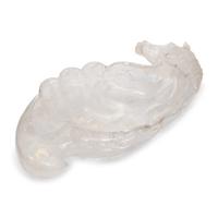 A Carved Rock Crystal Seahorse-Form Center Bowl