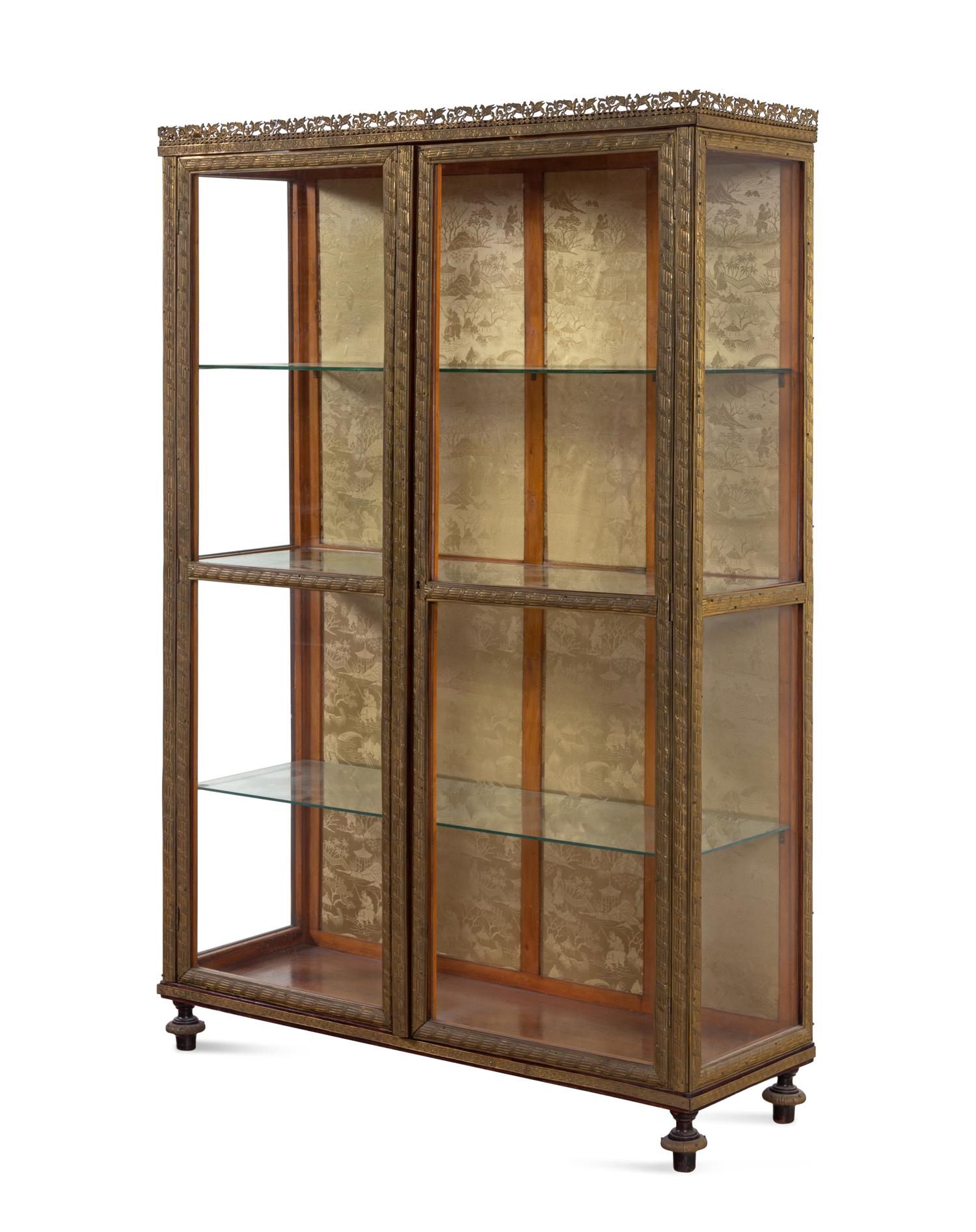 A Neoclassical Gilt Metal Mounted Vitrine Cabinet