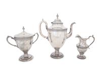 An American Coin Silver Teapot and Covered Sugar — BAILEY & CO., CHESTNUT STREET, PHILADELPHIA