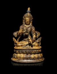 A Nepalese Parcel Gilt Bronze Figure of Vajrasattva
