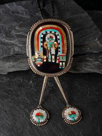 Large Mosaic Inlay Bolo Tie