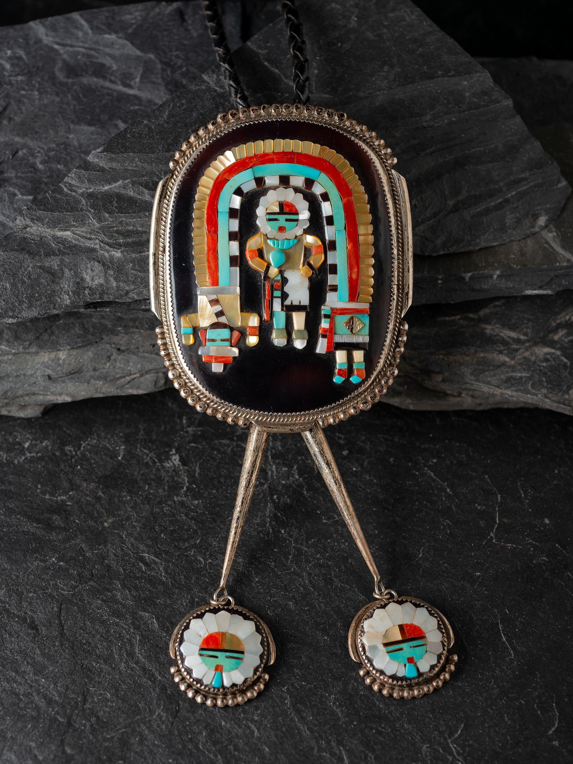Large Mosaic Inlay Bolo Tie