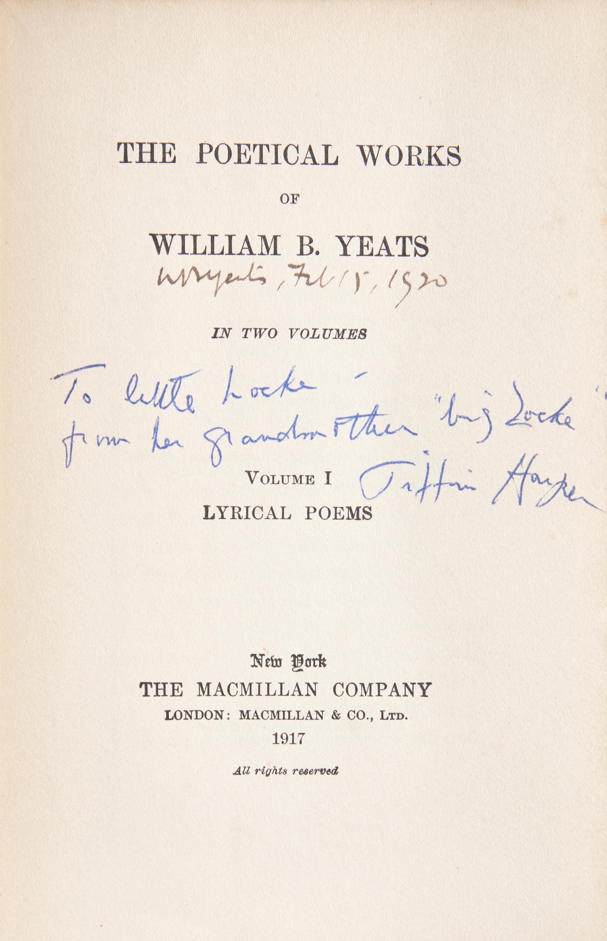 [Literature] Yeats, William B. The Poetical Works of William B. Yeats