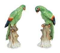 A Pair of Samson Glazed Porcelain Parrots — LATE 19TH CENTURY