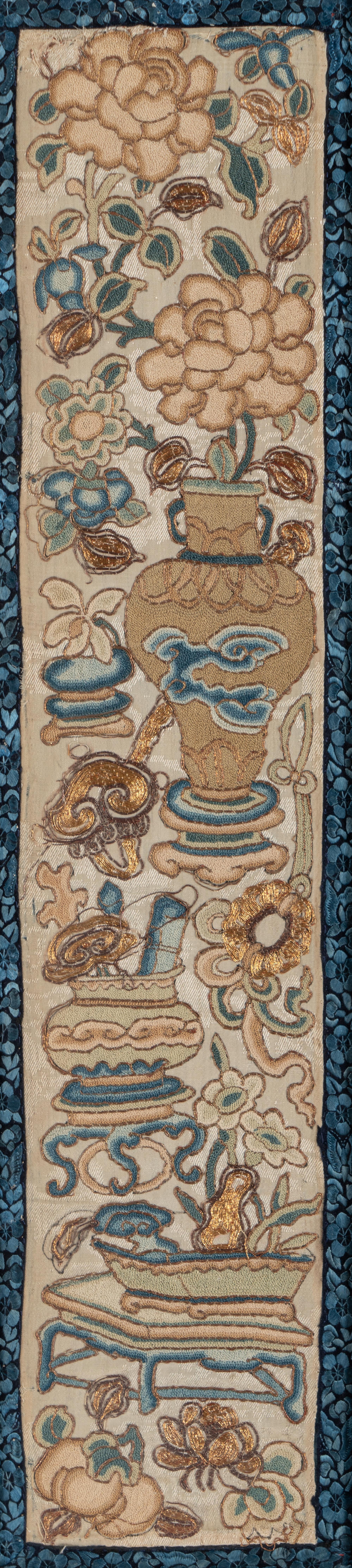 Two Pairs of Chinese Embroidered Sleeve Bands