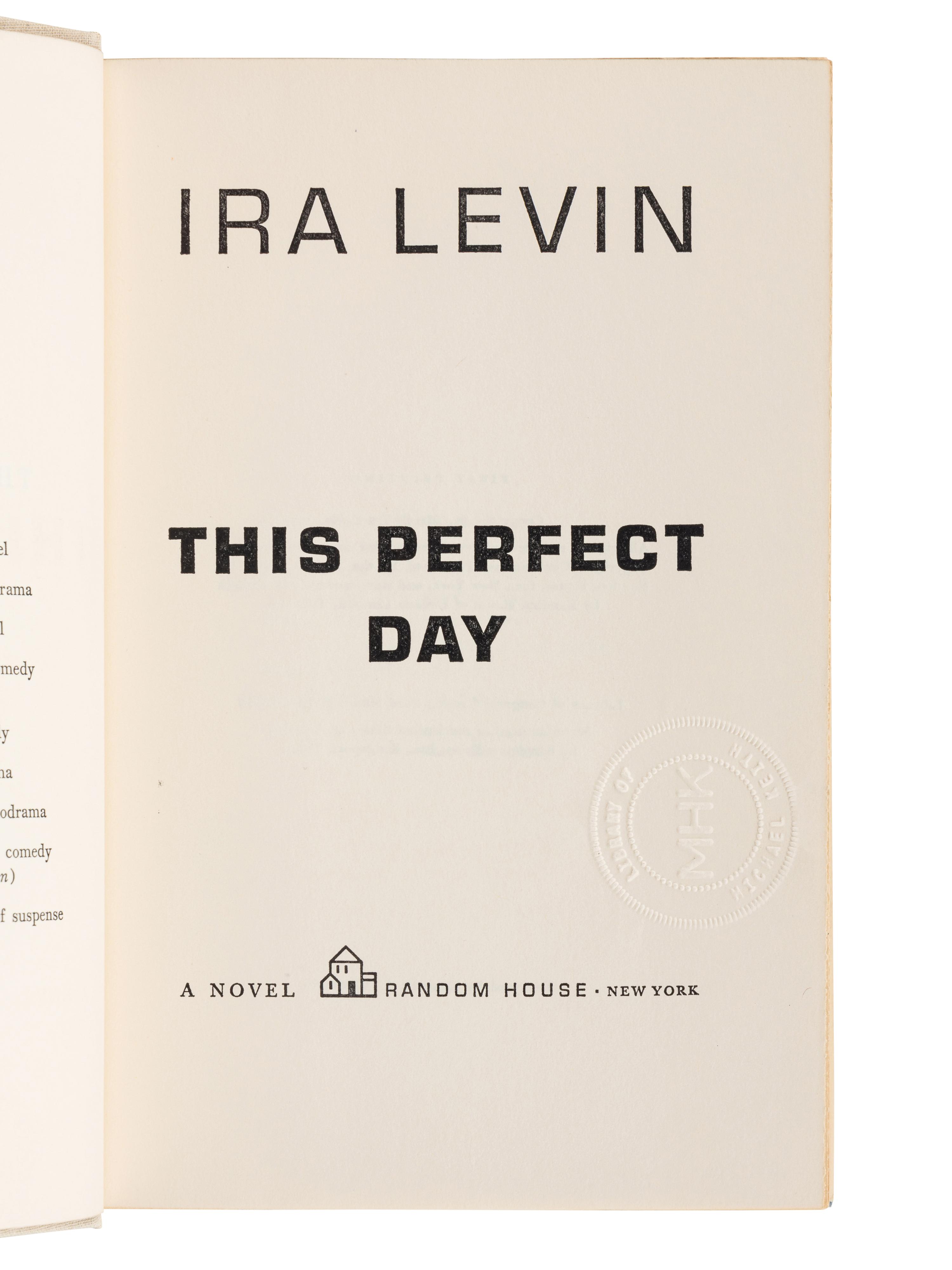 LEVIN, Ira (1929-2007). A group of 4 FIRST EDITIONS of Levin’s works, comprising: