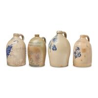 Four Cobalt-Decorated Stoneware Jugs