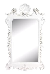A Georgian Style Carved and Painted Mirror Height 53 1/2 x width 31 1/2 inches. — 20TH CENTURY
