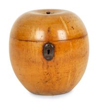 A George III Fruitwood Apple-Form Tea Caddy — 19TH CENTURY