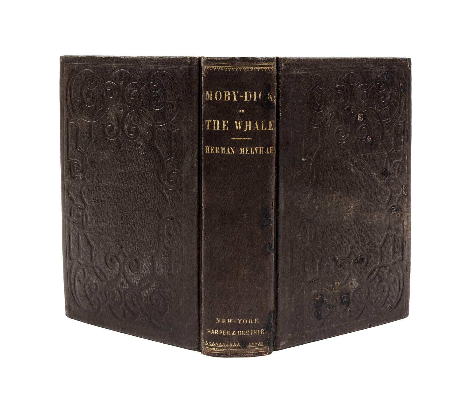 MELVILLE, HERMAN. Moby-Dick or The Whale. NY, 1851. 1st US ed, brown "A" remainder cloth.