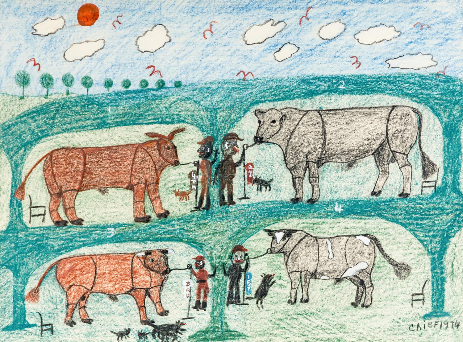 Untitled (Chicken Coop), 1970, Untitled (Tending Cattle), 1974 and Untitled (Wild Hare) , 1974 (three works)